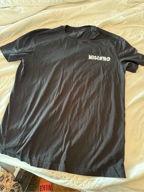 Moschino Black Short Sleeve Tee with White Logo